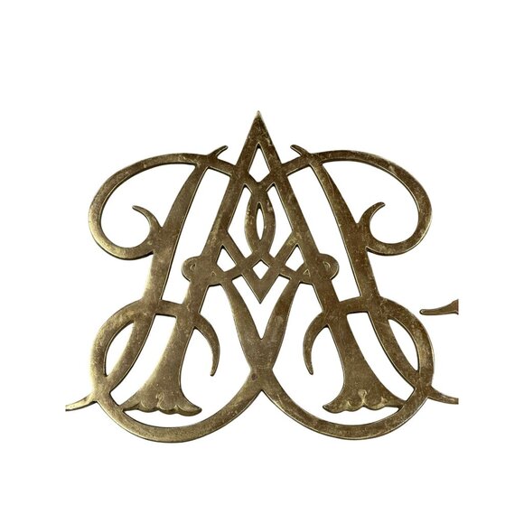 VTG Virginia Metalcrafters Brass Queen Anne Cypher Trivet Colonial Williamsburg - Picture 2 of 7